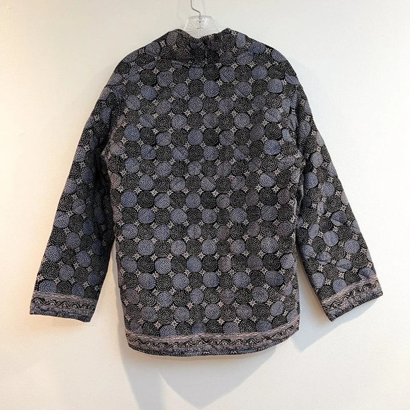 RARE Natalie Martin Bohemian Star Dot Navy Designer Open Quilted Jacket Medium - Picture 9 of 9